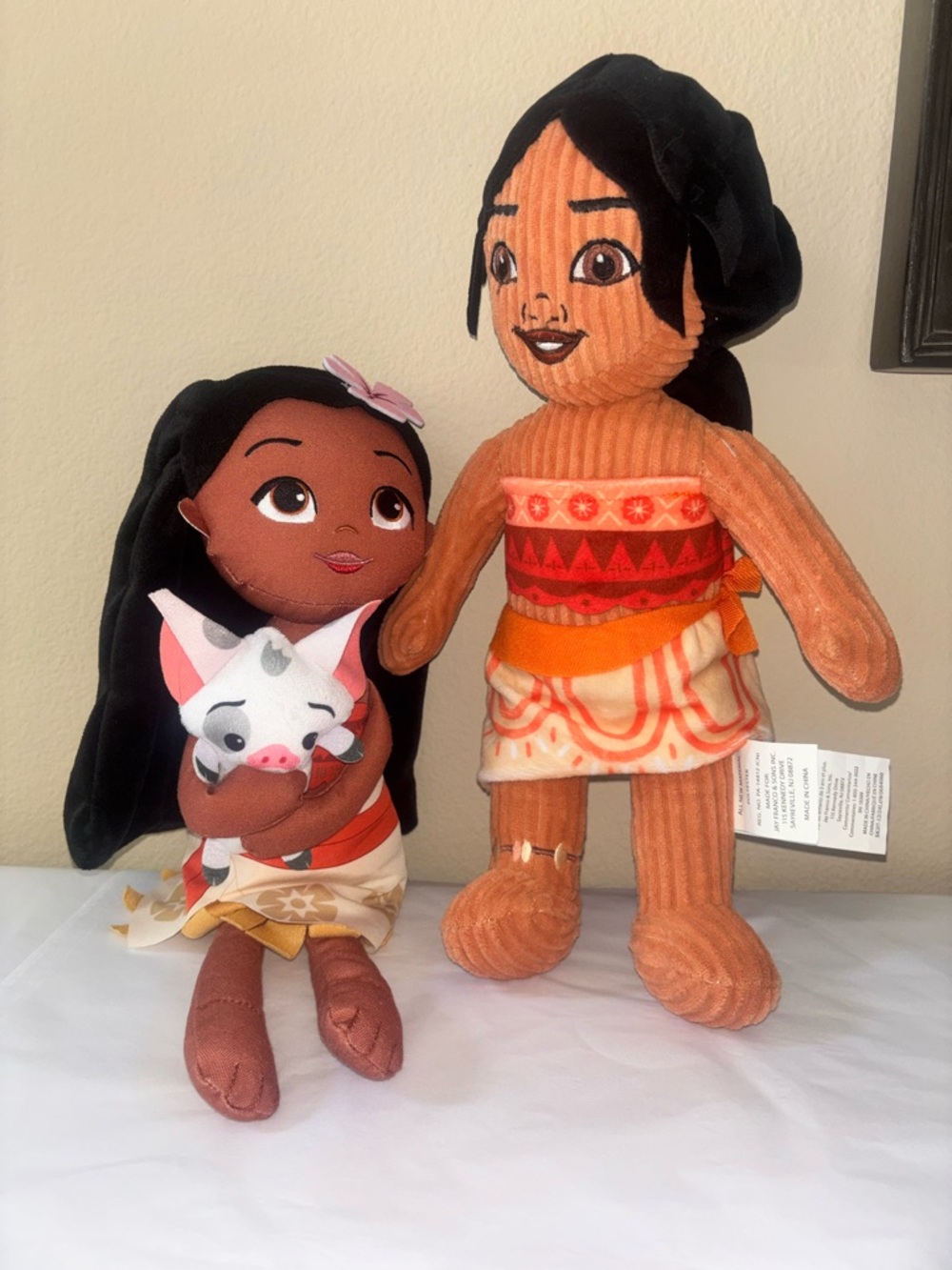 2 Disney Moana Plush Doll - Brown Moana with Pig Pua - Kids Toy